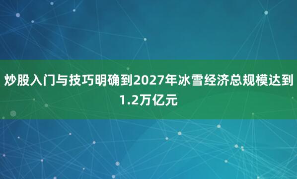 炒股入门与技巧明确到2027年冰雪经济总规模达到1.2万亿元